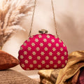 The Scarlet Bloom Half-Moon Festive Clutch